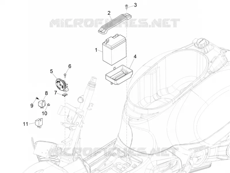 Relais - Batterie - Avertisseur sonore VESPA VESPA-SCOOTER 300 GTS 2017  GTS 300 ie ABS E4