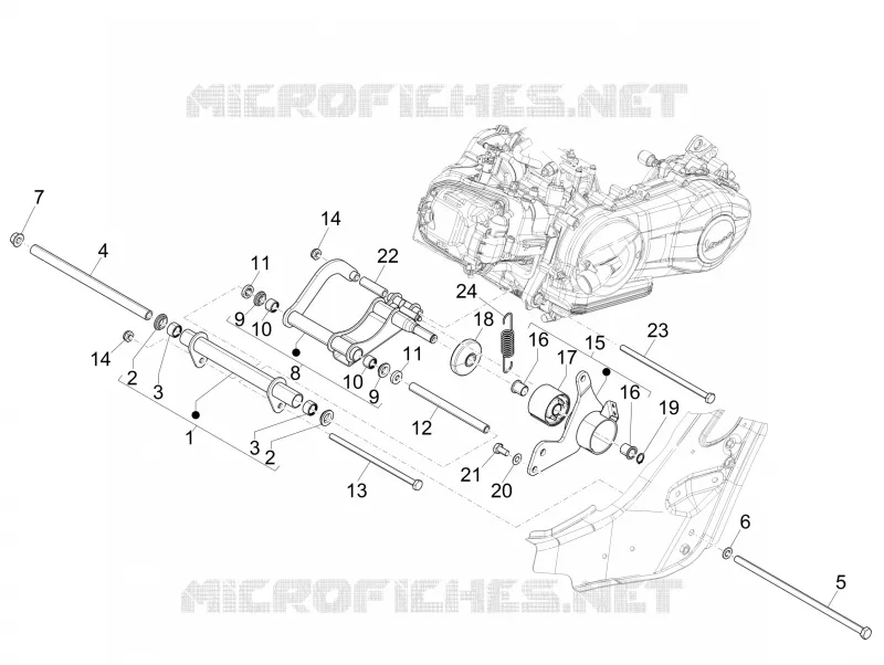 Bras oscillant VESPA VESPA-SCOOTER 300 GTV 2017  GTV 300 SEI GIORNI ie E4 ABS