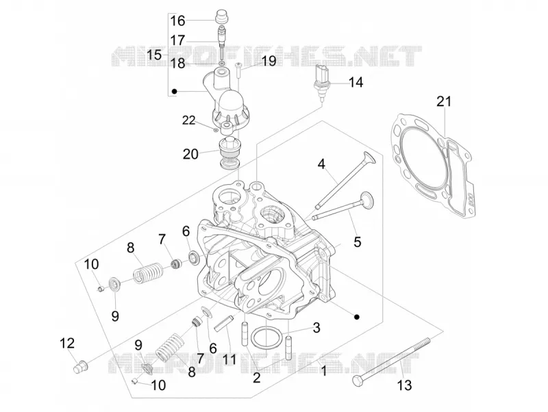 Ensemble culasse - Soupape VESPA VESPA-SCOOTER 300 GTV 2018  GTV 300 SEI GIORNI ie E4 ABS
