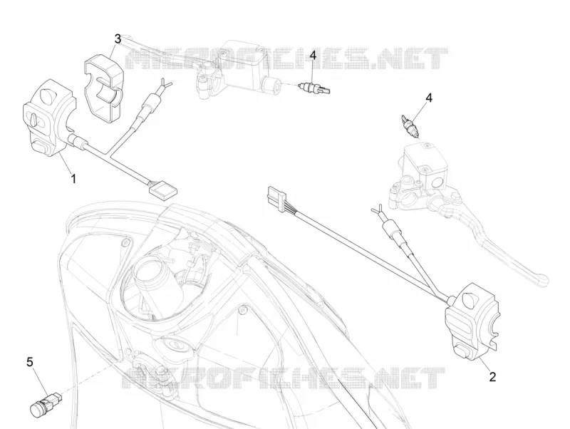 Inverseurs - Commutateurs - Boutons - Interrupteurs VESPA VESPA-SCOOTER 300 GTV 2018  GTV 300 SEI GIORNI ie E4 ABS