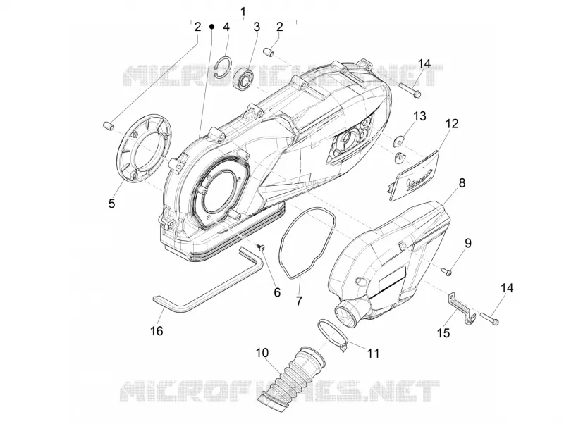 Couvercle carter - Refoidissement carter VESPA VESPA-SCOOTER 125 SPRINT 2018  Sprint 125 4T 3V IGET E4 ABS