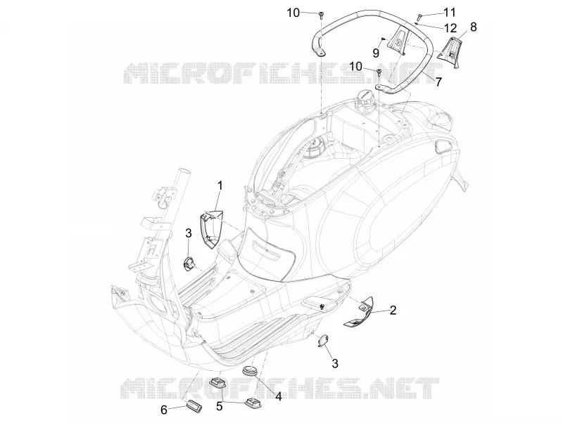Couvertures laterales - Spoiler VESPA VESPA-SCOOTER 125 SPRINT 2017  Sprint 125 4T 3V IGET E4 ABS