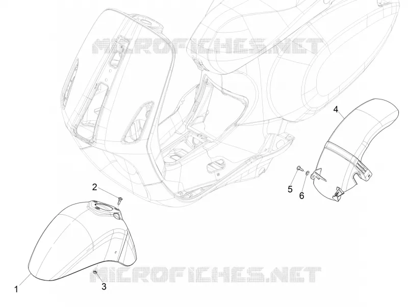 Logement roue - Garde boue VESPA VESPA-SCOOTER 125 SPRINT 2017  Sprint 125 4T 3V IGET E4 ABS