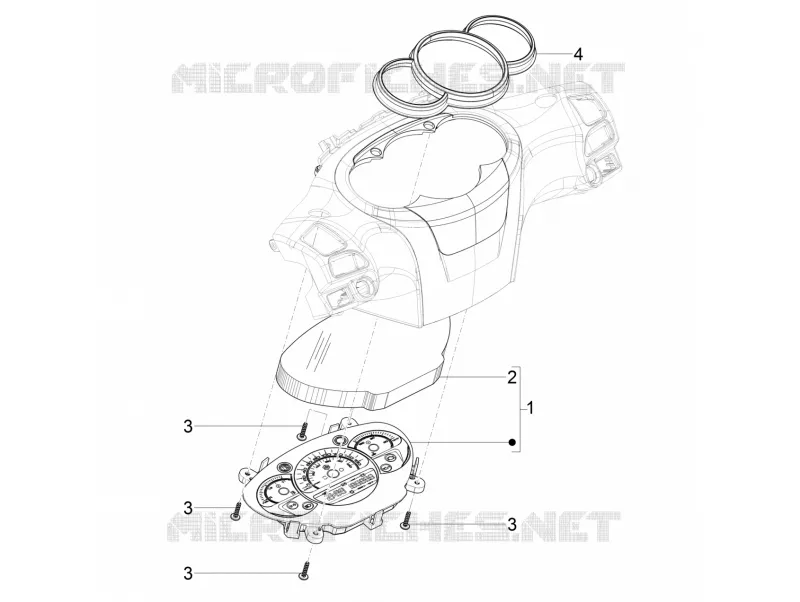Groupe instruments - Cruscotto PIAGGIO PIAGGIO-SCOOTER 300 BEVERLY 2019  Beverly 300 ie ABS Euro 4