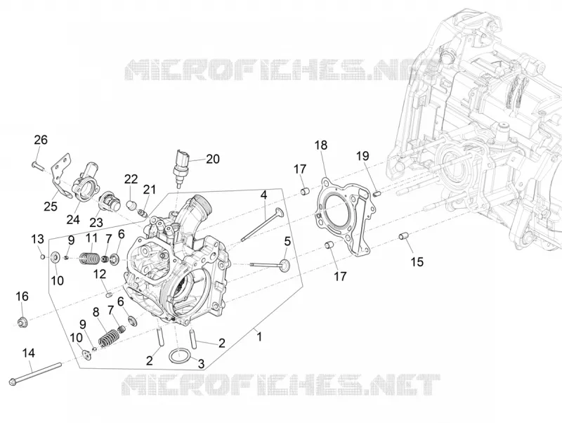 Ensemble culasse - soupapes PIAGGIO PIAGGIO-SCOOTER 125 MEDLEY 2020  Medley 125 4T ie ABS Euro 4