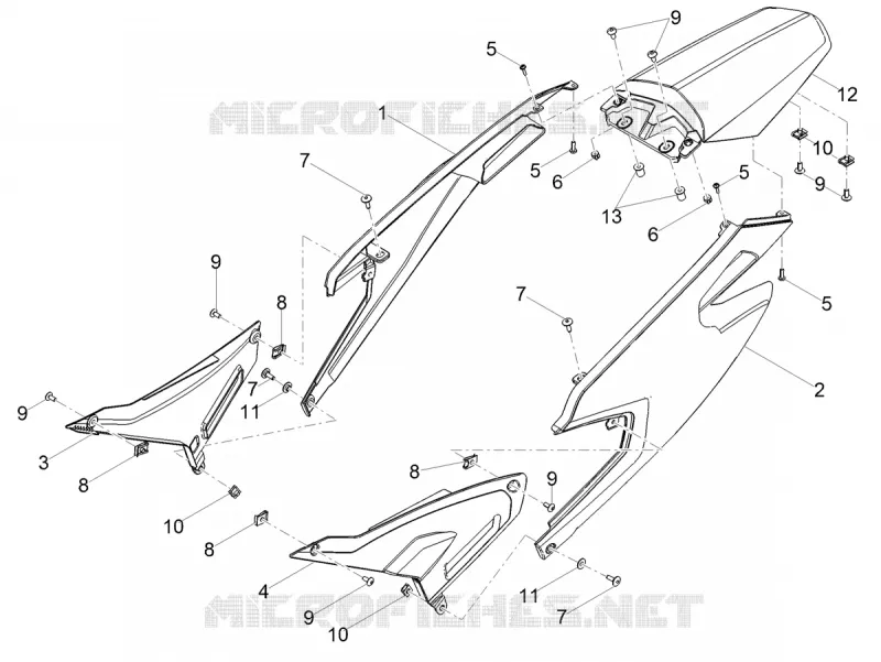 CARENAGES ARRIERE GILERA GILERA-MOTORCYCLES 50 SMT 2019  SMT 50 Euro 4 Drifting