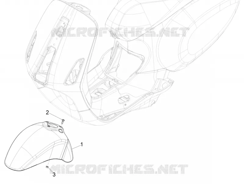 Logement roue - Garde boue VESPA VESPA-SCOOTER Electric VESPA 2019  Elettrica 25 km/h