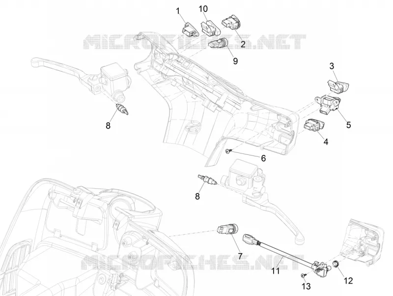 COMMODOS - INTERRUPTEURS VESPA VESPA-SCOOTER 125 GTS 2019  GTS 125 4T Euro 4 ABS Super