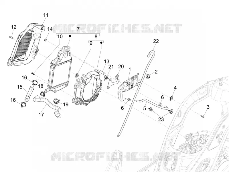 Instalation de refoidissement VESPA VESPA-SCOOTER 125 GTS 2018  GTS 125 4T Euro 4 ABS Super
