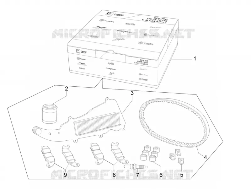 Kit d'entretien VESPA VESPA-SCOOTER 125 GTS 2019  GTS 125 4T Euro 4 ABS Super