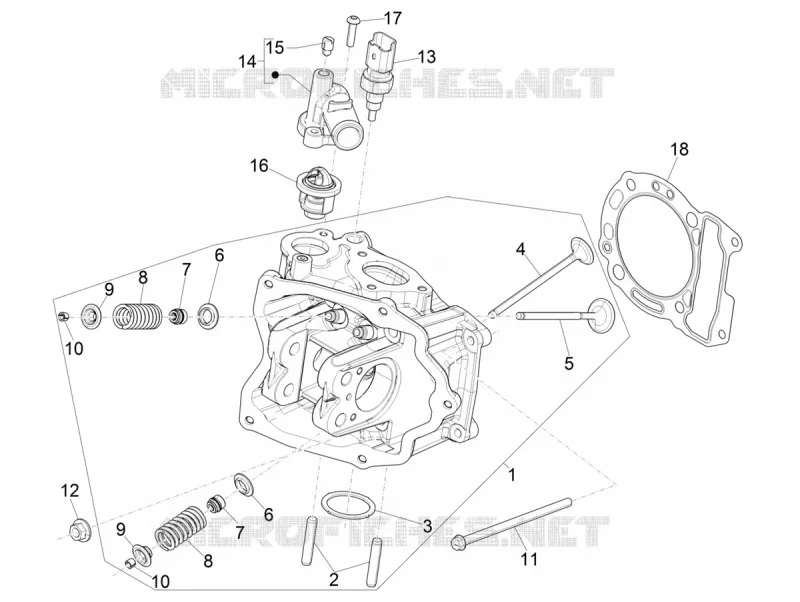 Ensemble culasse - soupapes VESPA VESPA-SCOOTER 300 GTS 2020  GTS 300 Supertech HPE 4T/4V ie Euro 4 ABS