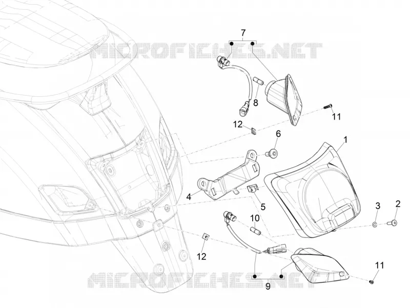 FEUX ARRIERE - CLIGNOTANTS VESPA VESPA-SCOOTER 300 GTS 2021  GTS 300 Supertech HPE 4T/4V ie Euro 4 ABS