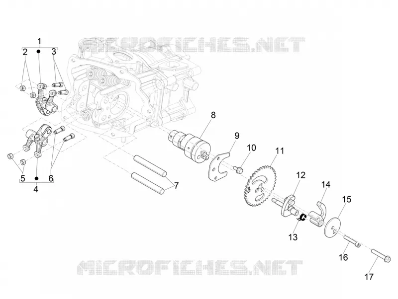 Groupe support balanciers VESPA VESPA-SCOOTER 300 GTS 2019  GTS 300 Supertech HPE 4T/4V ie Euro 4 ABS