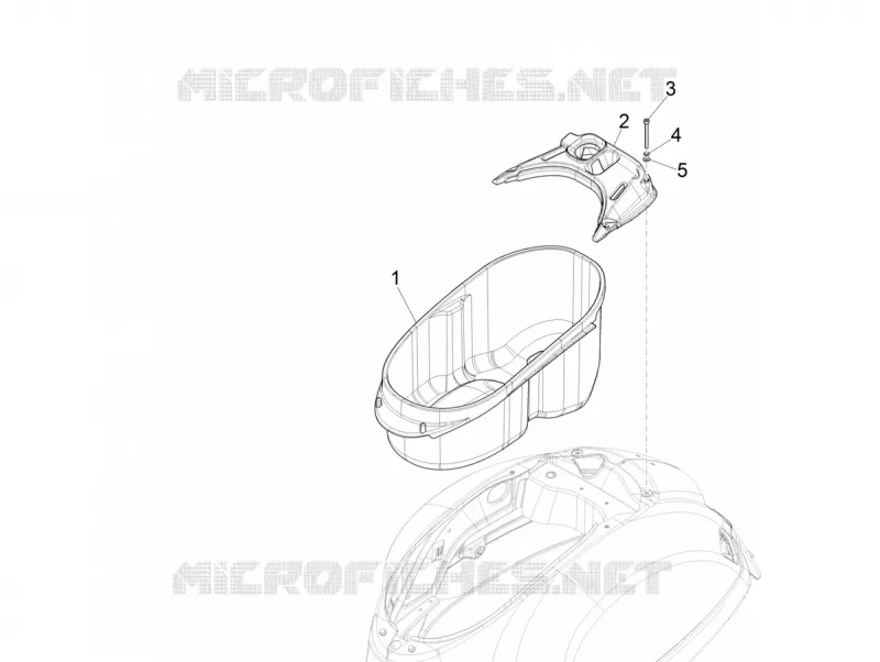 Logement casque - Dessous de selle VESPA VESPA-SCOOTER 300 GTS 2020  GTS 300 Supertech HPE 4T/4V ie Euro 4 ABS