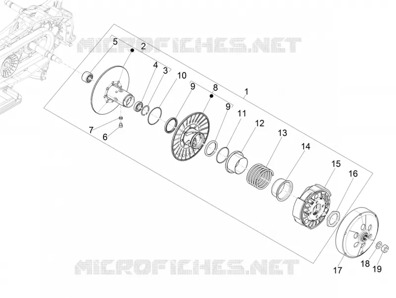 Poulie entrainee VESPA VESPA-SCOOTER 300 GTS 2021  GTS 300 Supertech HPE 4T/4V ie Euro 4 ABS