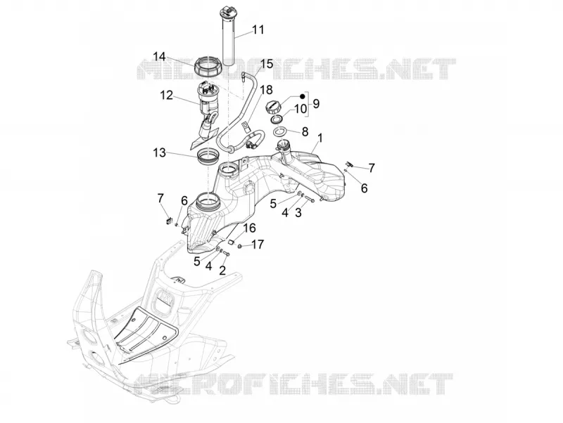 Reservoir carburant VESPA VESPA-SCOOTER 300 GTS 2022  GTS 300 Supertech HPE 4T/4V ie Euro 4 ABS