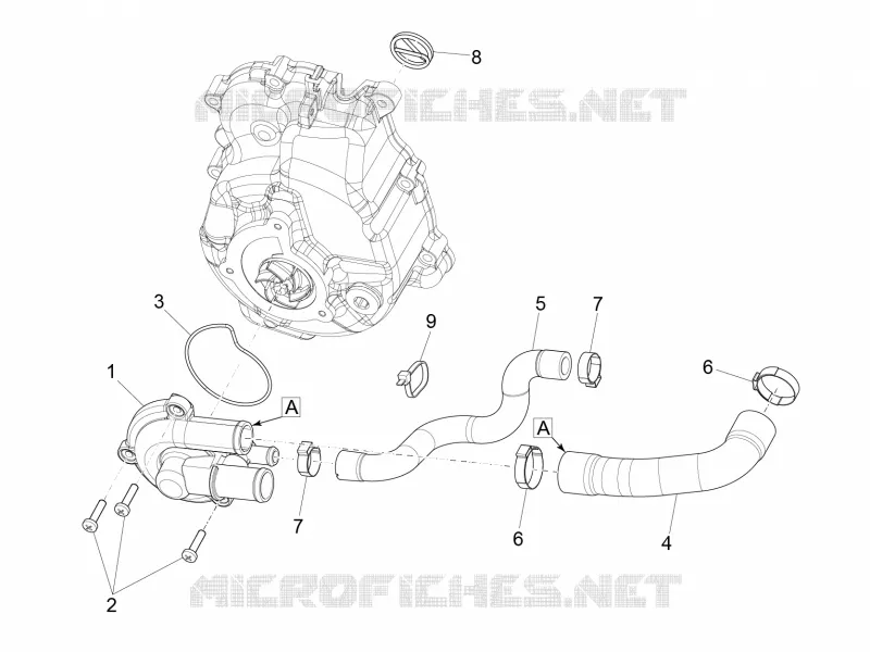 POMPE A EAU VESPA VESPA-SCOOTER 300 GTS 2018  GTS 300 Supertech HPE 4T/4V ie ABS Euro 4
