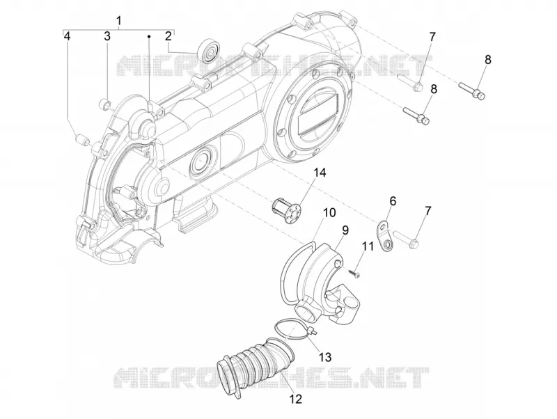 Couvercle carter - Refoidissement carter VESPA VESPA-SCOOTER 50 PRIMAVERA 2019  Primavera 50 4T 3V Euro 4