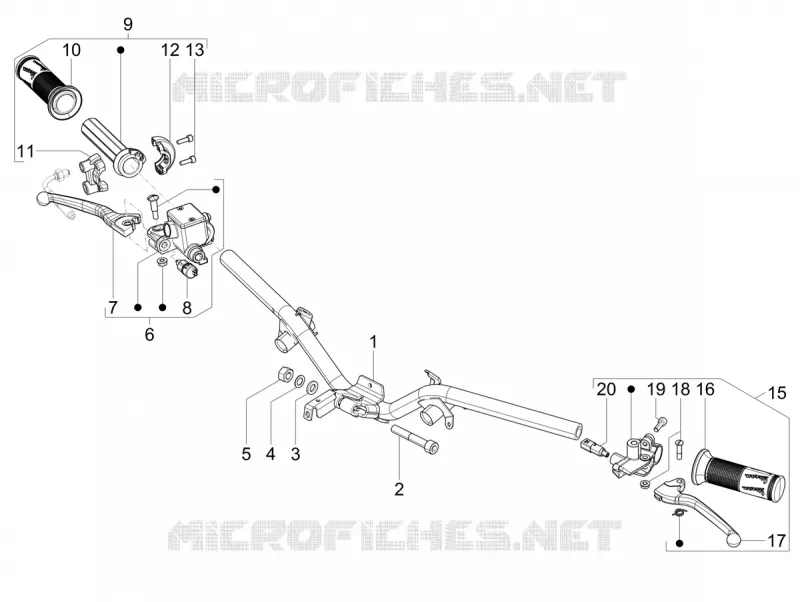Guidon - Maître cylindre VESPA VESPA-SCOOTER 125 SXL 2017  SXL 125 4T 3V