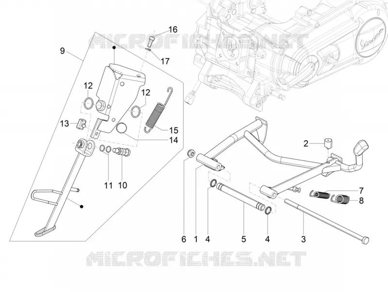 Béquille/s VESPA VESPA-SCOOTER 150 SXL 2019  SXL 150 4T 3V CARB