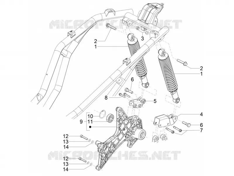 Suspension arrière - Amortisseur/s PIAGGIO PIAGGIO-SCOOTER 300 BEVERLY 2022  Beverly 300 4T/4V HPE Euro 5 ABS