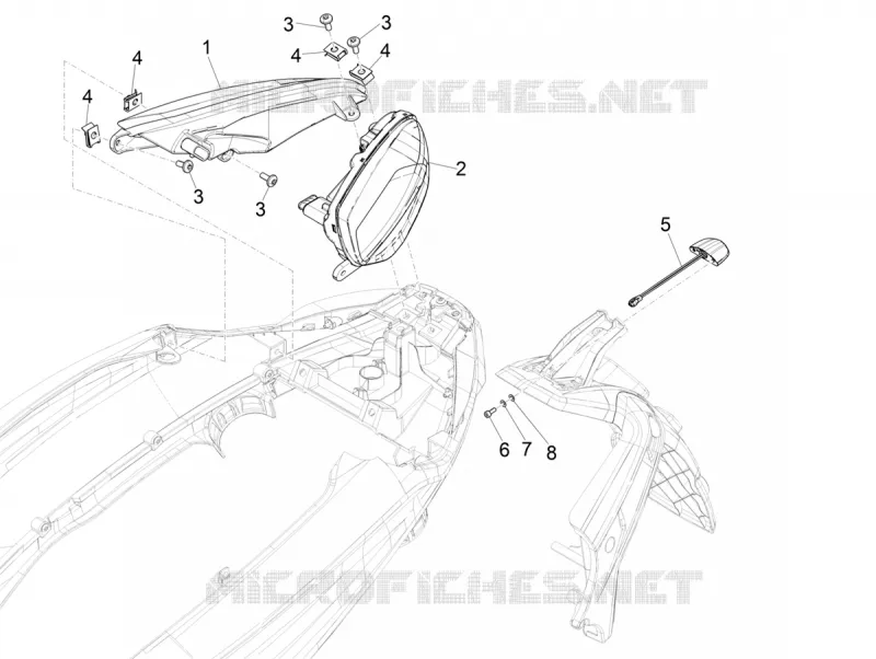 FEUX ARRIERE - CLIGNOTANTS PIAGGIO PIAGGIO-SCOOTER 400 BEVERLY 2024  Beverly 400 4T/4V Euro 5 ABS