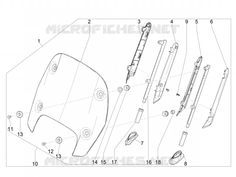 Pare-brise - Glaces PIAGGIO PIAGGIO-SCOOTER 400 BEVERLY 2024  Beverly 400 4T/4V Euro 5 ABS