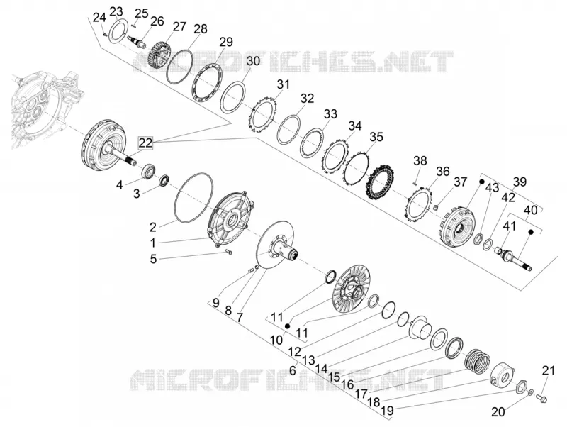 Poulie entrainee PIAGGIO PIAGGIO-SCOOTER 400 BEVERLY 2021  Beverly 400 4T/4V HPE Euro 5 ABS