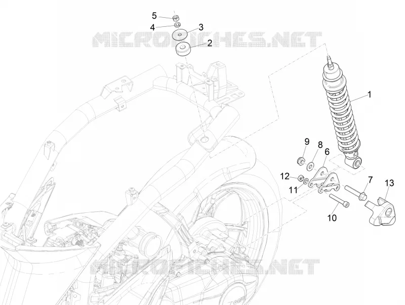 Suspension arrière - Amortisseur/s PIAGGIO PIAGGIO-SCOOTER 125 LIBERTY 2018  Liberty iGet 4T 3V ie ABS