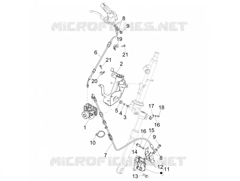 Tuyaus du freins - Etriers de frein (ABS) PIAGGIO PIAGGIO-SCOOTER 125 LIBERTY 2021  Liberty iGet 4T 3V ie ABS