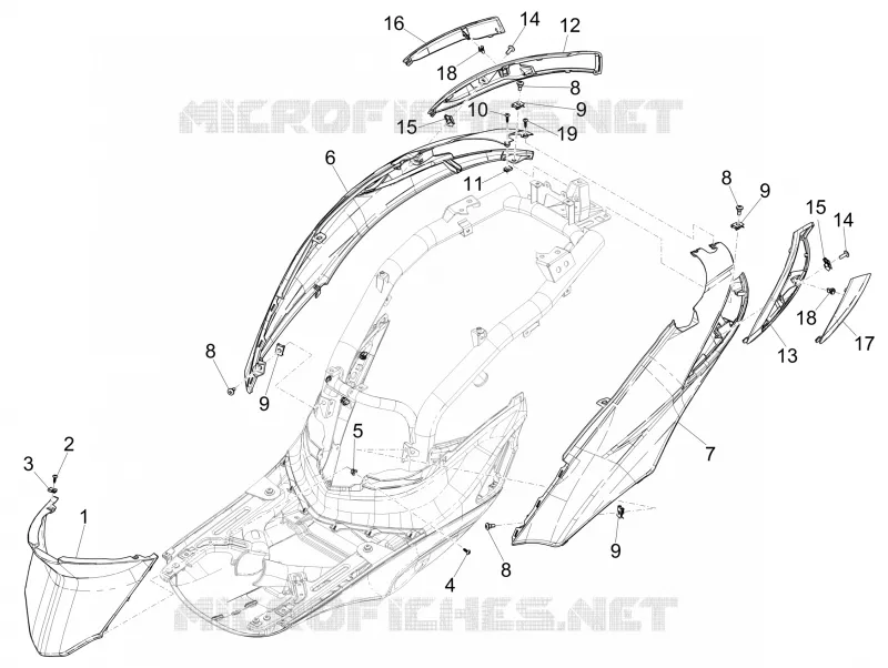 Couvertures laterales - Spoiler PIAGGIO PIAGGIO-SCOOTER 50 LIBERTY 2022  Liberty 50 iGet 4T 3V Euro 5