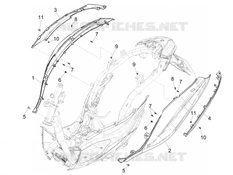 Couvertures laterales - Spoiler PIAGGIO PIAGGIO-SCOOTER 125 MEDLEY 2017  Medley 4T ie ABS