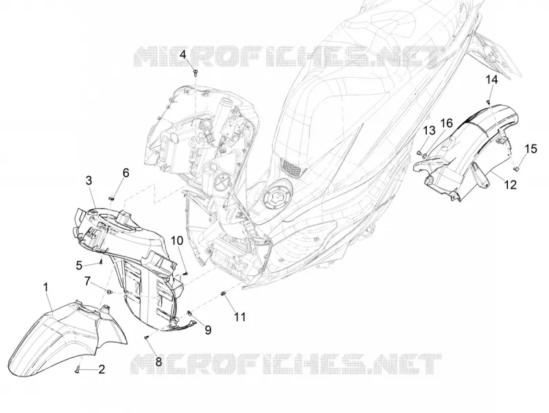 Logement roue - Garde boue PIAGGIO PIAGGIO-SCOOTER 125 MEDLEY 2020  Medley 125 4T ie Euro 4 ABS