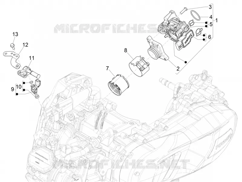 Boitier papillon - Injecteur - Pipe d'admission PIAGGIO PIAGGIO-SCOOTER 125 MEDLEY 2022  Medley 125 Euro 5 ABS