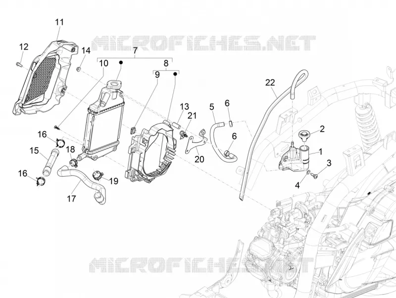 Instalation de refoidissement PIAGGIO PIAGGIO-SCOOTER 125 MEDLEY 2021  Medley 125 Euro 5 ABS