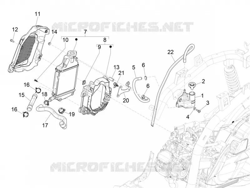 Instalation de refoidissement PIAGGIO PIAGGIO-SCOOTER 125 MEDLEY 2021  Medley 125 Euro 5 ABS