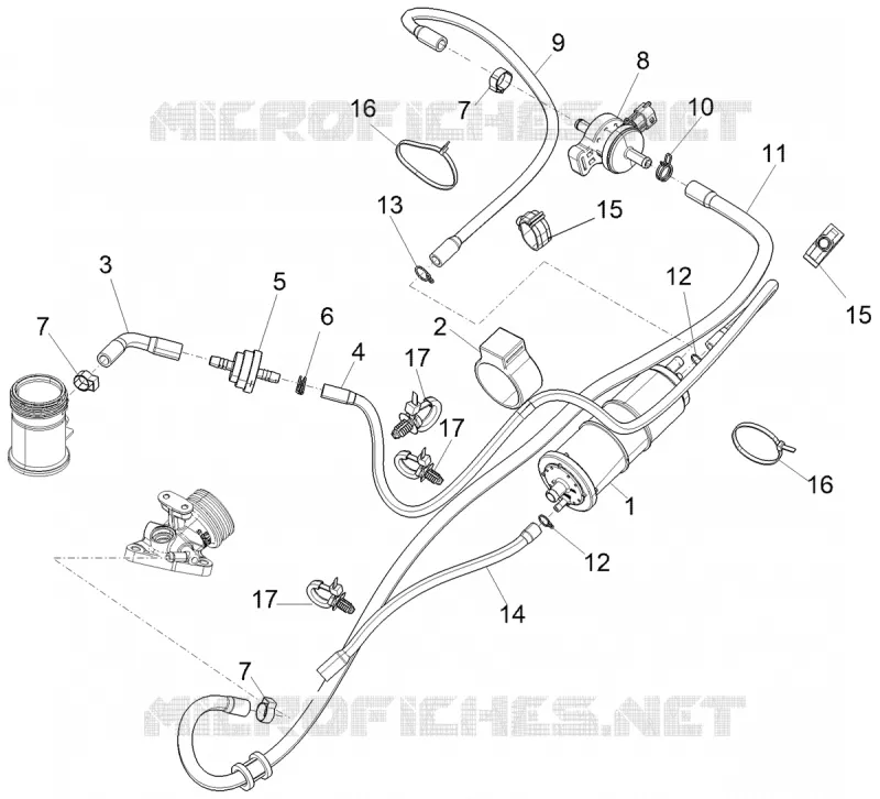 Système anti-évaporation PIAGGIO PIAGGIO-SCOOTER 125 MEDLEY 2022  Medley 125 Euro 5 ABS
