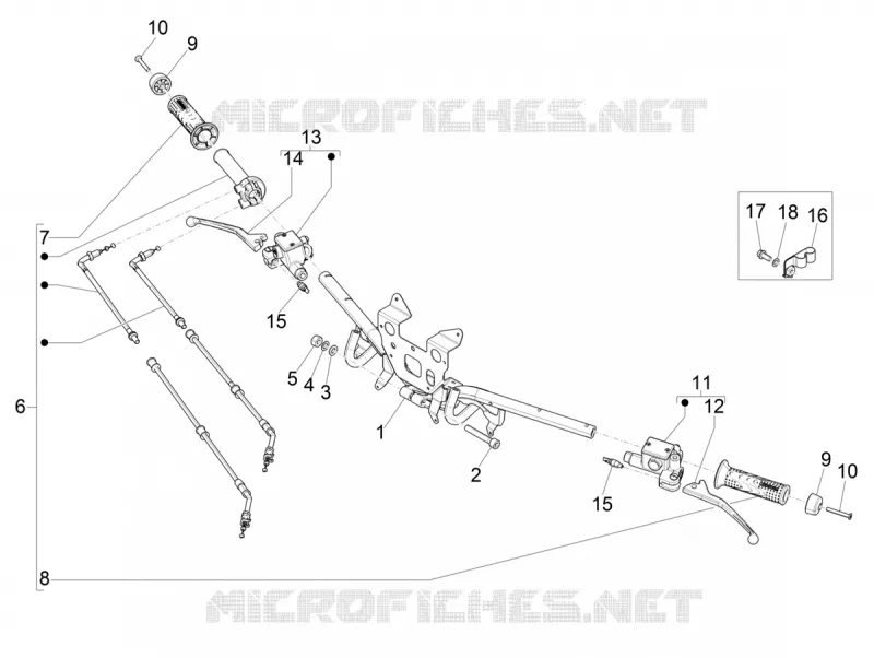 Guidon - Maître cylindre PIAGGIO PIAGGIO-SCOOTER 150 MEDLEY 2021  Medley 150 4T ie Euro 3 - Euro 4 ABS
