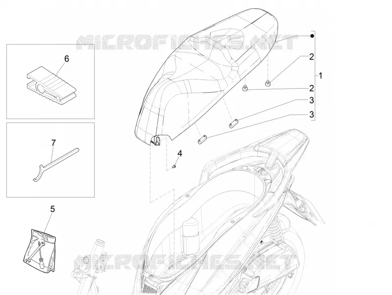 Selle/sieges PIAGGIO PIAGGIO-SCOOTER 150 MEDLEY 2021  Medley 150 4T ie Euro 3 - Euro 4 ABS