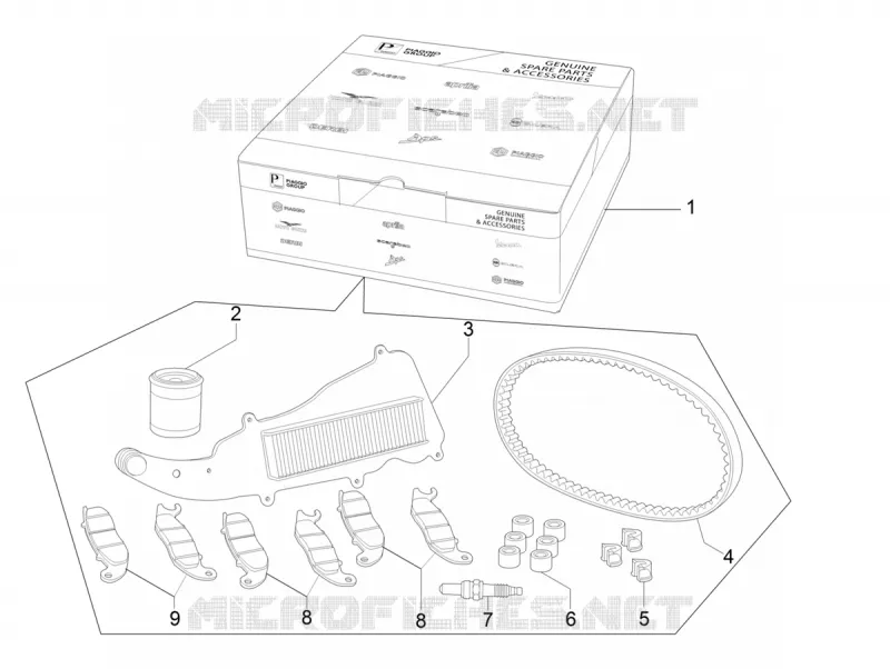 Kit d'entretien PIAGGIO PIAGGIO-SCOOTER 300 MP3 2020  MP3 300 HPE / 300 HPE Sport Euro 5 ABS