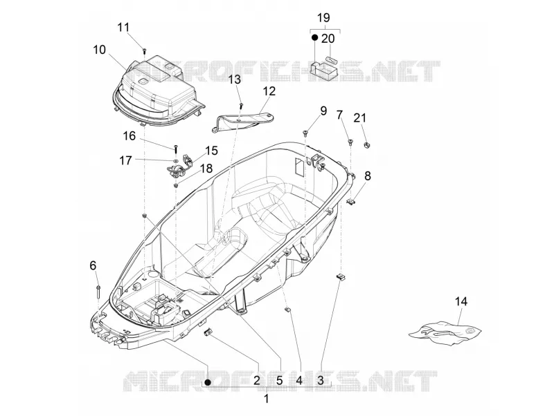 Logement casque - Dessous de selle PIAGGIO PIAGGIO-SCOOTER 500 MP3 2018  MP3 500 Sport ABS E4