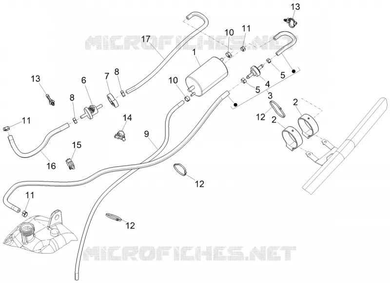 Système anti-évaporation PIAGGIO PIAGGIO-SCOOTER 500 MP3 2021  MP3 500 Sport Advanced Euro 5
