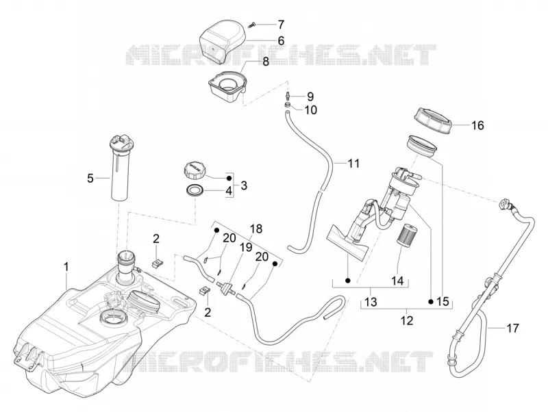 Réservoir PIAGGIO PIAGGIO-SCOOTER 125 MYMOOVER 2021  Mymoover 125 Poste Italiane Euro 5