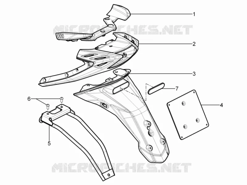 Couvercle arrière - Pare-boue PIAGGIO PIAGGIO-SCOOTER 50 TYPHOON 2013  Typhoon 50 2T Euro 2