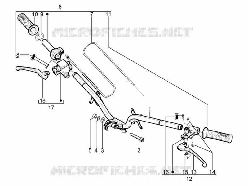 Guidon - Maître cylindre PIAGGIO PIAGGIO-SCOOTER 50 TYPHOON 2015  Typhoon 50 2T Euro 2