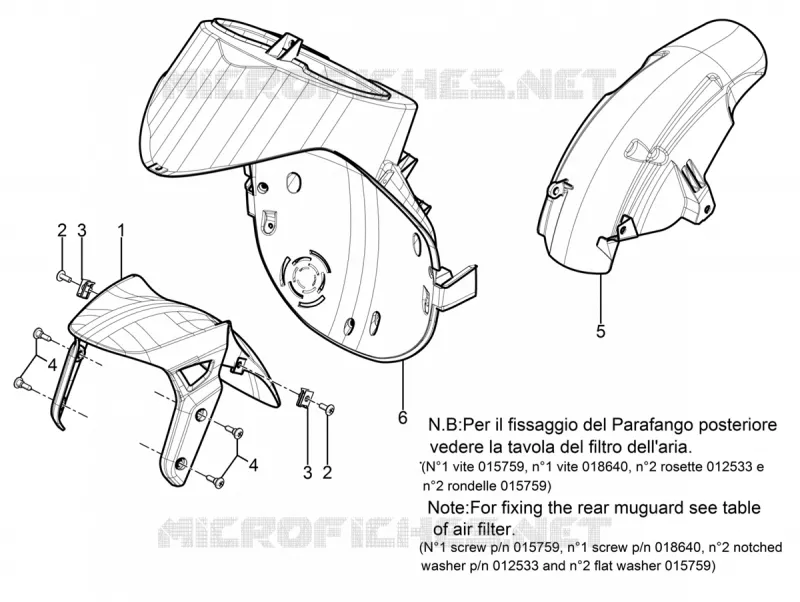 Logement roue - Garde boue PIAGGIO PIAGGIO-SCOOTER 50 TYPHOON 2015  Typhoon 50 2T Euro 2
