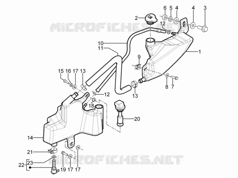 Réservoir huile PIAGGIO PIAGGIO-SCOOTER 50 TYPHOON 2013  Typhoon 50 2T Euro 2