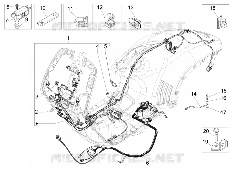 FAISCEAU ELECTRIQUE PRONCIPAL VESPA VESPA-SCOOTER 125 946 2021  946 125 Euro 5 ABS Christian Dior