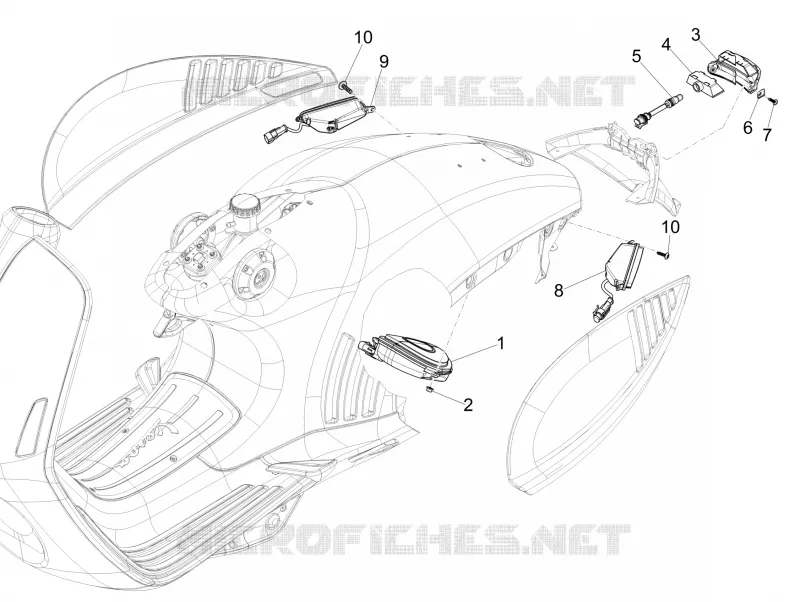 FEUX ARRIERE - CLIGNOTANTS VESPA VESPA-SCOOTER 150 946 2021  946 150 Euro 4 ABS Christian Dior