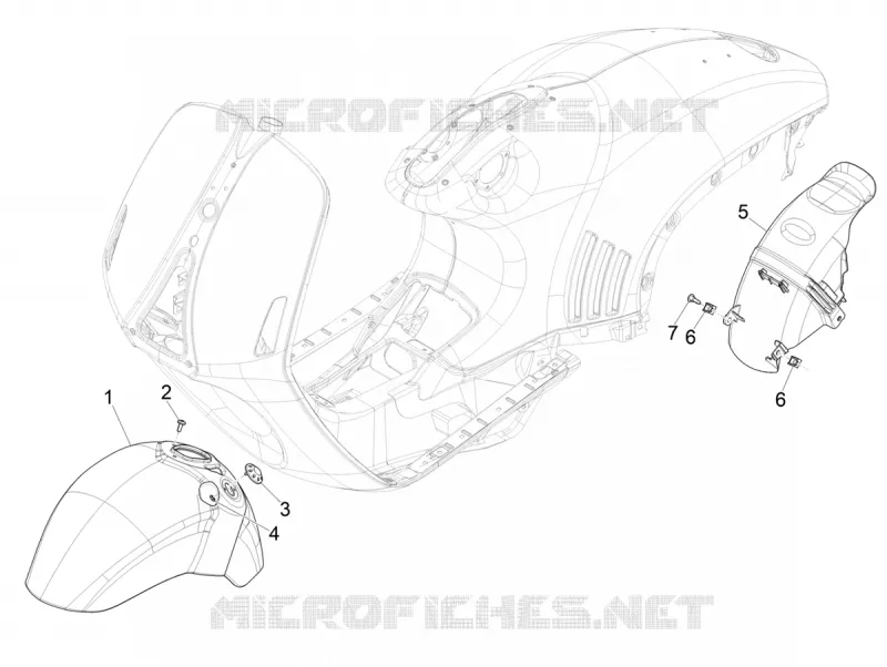 Logement roue - Garde boue VESPA VESPA-SCOOTER 150 946 2021  946 150 Euro 5 ABS Christian Dior